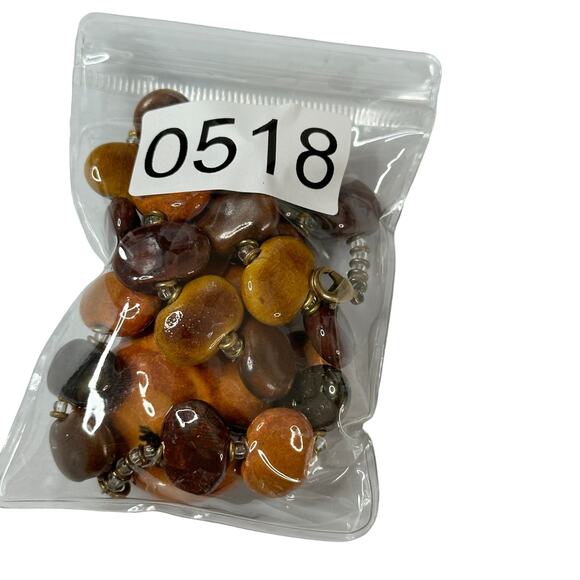 Kazuri ? Ceramic ? Brown Beaded Elephant Necklace Earthy Tribal Statement - Picture 6 of 6